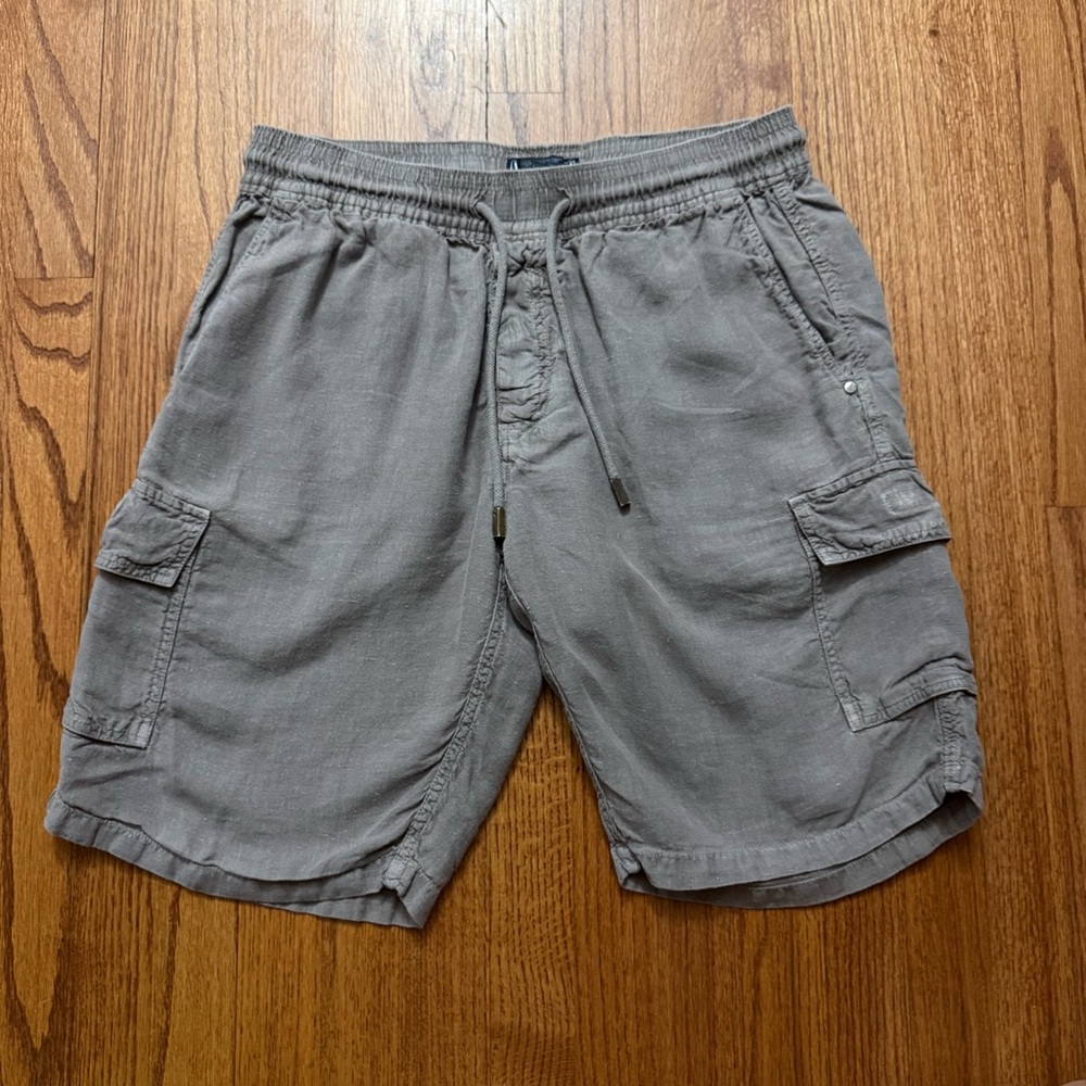 Vilebrequin Linen Cargo Shorts In Gray Size Xl
